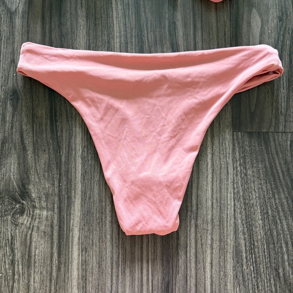 437 Active Swimwear Womens Pink Tie-Front Bandeau Bikini Set Small - Picture 7 of 10